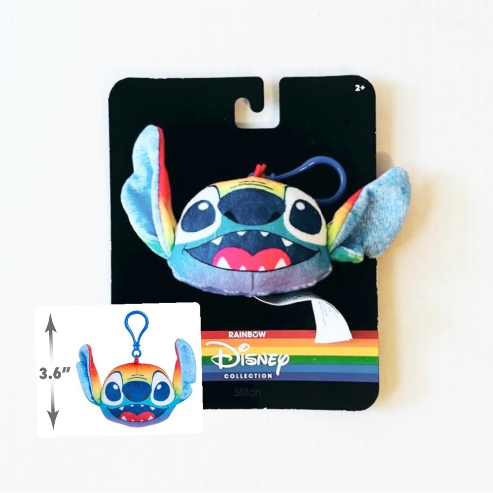 ⭐️5 For 25⭐️ Disney Rainbow Collection Stitch Plush Backpack Keychain Clip-On